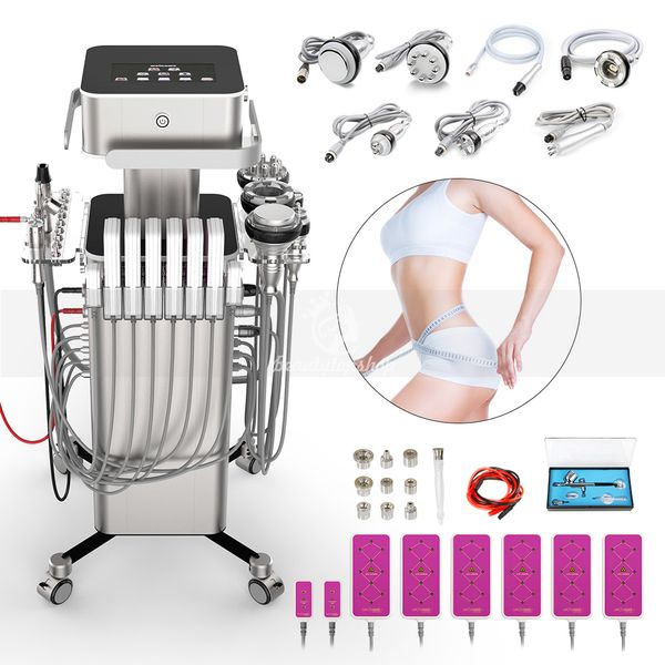 8 in1 Professioneller Ständer Unoisetion Kavitation Vakuum RF Radiofrequenz Dermabrasion Spray BIO Spa zum Abnehmen des Körpers