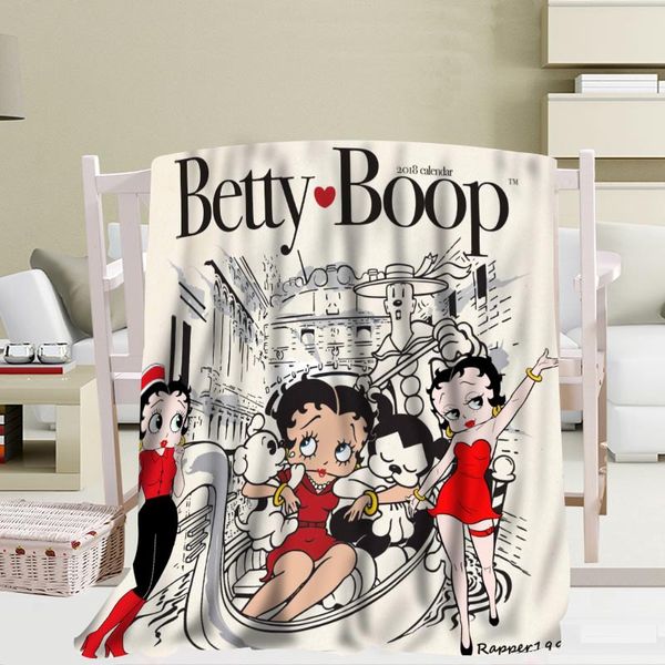Custom Betty Boop Blanket Flannel Fabric 56x80inch 50x60inch