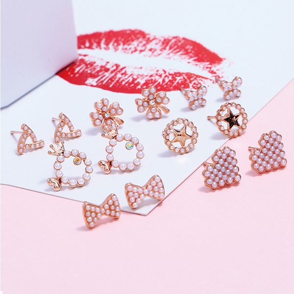 

wholesale-edition of lovely pearl ear nails girls weekly ear nails gift box set girls'birthday girls' girls'gifts, Golden