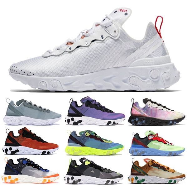 

classic new react element 87 55 running shoes men women undercover lakeside triple black unite totale mens trainers sports sneaker runner