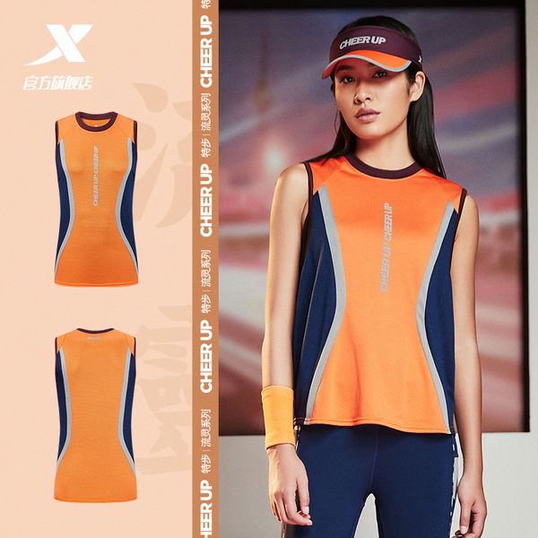 

xtep speed x women sport vest summer new sleeveless t-shirt quick-drying sports shirt sportswear short sleeve 880228090235, Black;blue