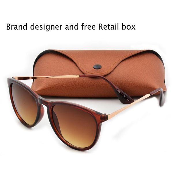 

new fashion erika sunglasses for man woman eyewear brand designer sun glasses matt leopard gradient uv400 lens box and case, White;black