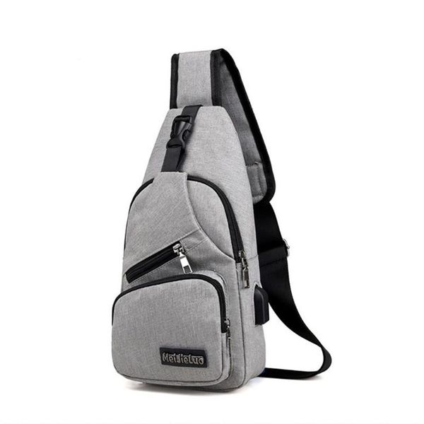 

male shoulder bags fashion men's usb rechargeable chest bag usb charging crossbody bags male anti theft bag bolsos mujer #3
