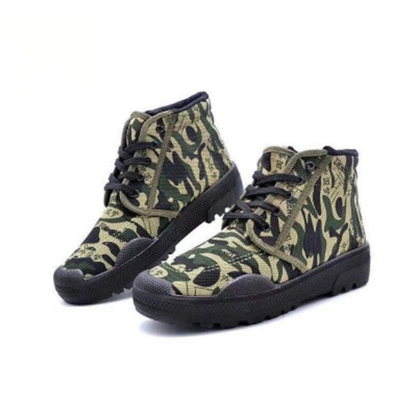 

new breathable work labor insurance shoes high training wear camouflage training shoes factory site safety men, Black