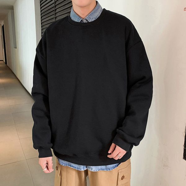 

толстовка мужская уличная сплошной цвет свитер с капюшоном куртка мужская новый 2020 весна и осень толстовка мужчины yf-40, Black
