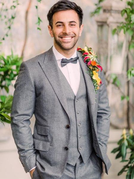 

anniebritney 3 piece grey slim fit men formal suit custom skinny groom wedding tuxedo slim fit prom wedding men suit with pants, White;black