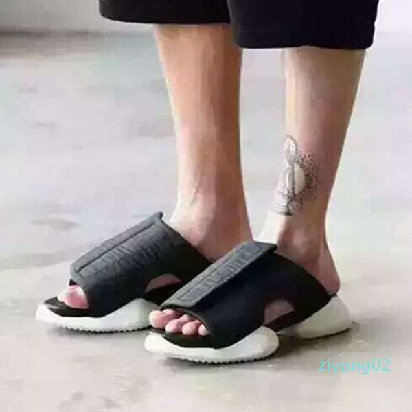 

wholesale-2016 fashin men personality street sandals slippers leather mat horseshoe sandalias hombre air cushion hoof heels sandal 02z, Black