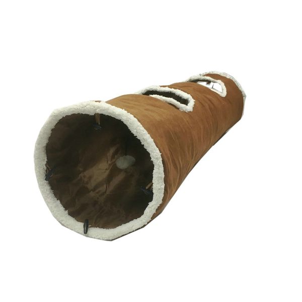 

cat toy tunnel for dog pet cat playing s/m lamb cashmere soft tunnel with ball dia 30cm big cat kitty all available