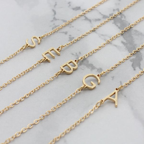 

new stainless steel necklace 26 english alphabet pendants necklace, Silver