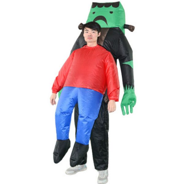 

2019 halloween men women funny kidnapped by aliens death cospay costumes male female party mascot costumes inflatable clothing, Red;yellow