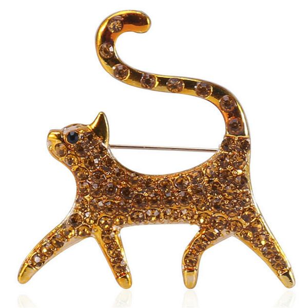 

lovely rhinestone cat brooches for woman man 2020 new brooch for party clothing accessories, Gray