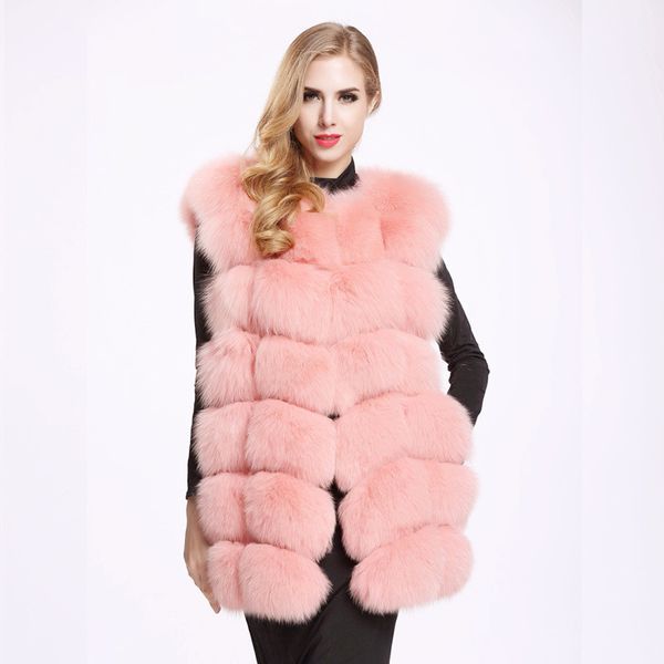 

new fashion faux fur coat winter coat winter wear women waist coat women's fur jacket fur warm vest for ladies, Black