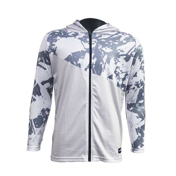 

factory price custom uv protection hooded fishing shirt, Camo;black