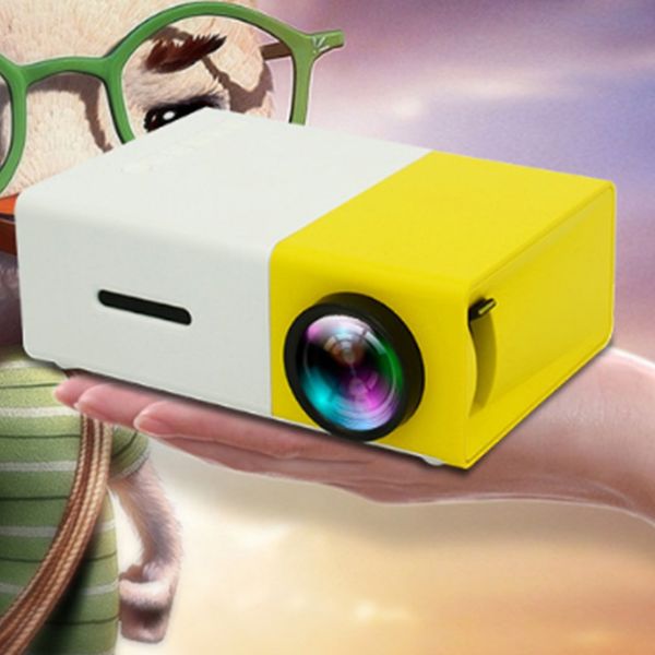 

drop shipping yg300 yg-300 lcd led portable projector mini 400-600lm 1080p video 320 x 240 pixel media led lamp player home