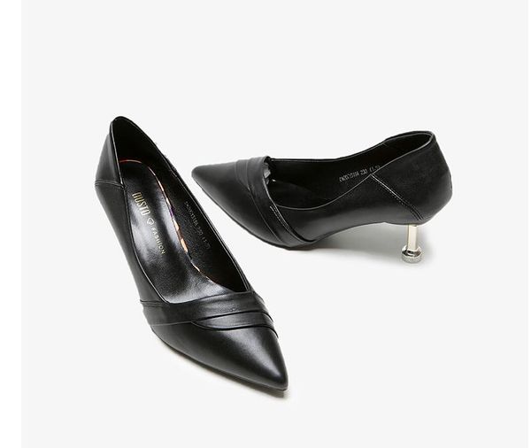 

2020 spring and autumn with new style fashion high heel fine heel pointed end women's shoes@mqwbh383, Black