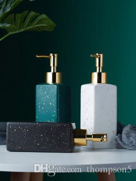 

new arrival washroom ceramic lotion bottle cuboid liquid bottle prochoos sub-bottling sea snail hand pressure type sanitizer container