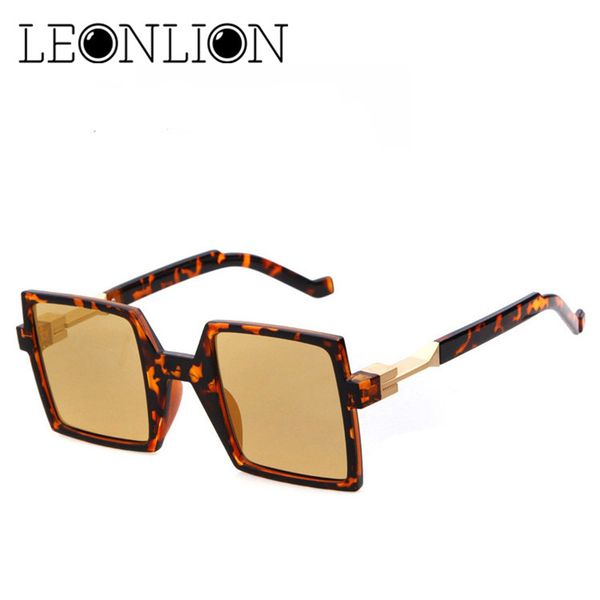 

leonlion 2020 frame square sunglasses men designer sun glasses women fashion vintage uv400 classic retro gafas, White;black