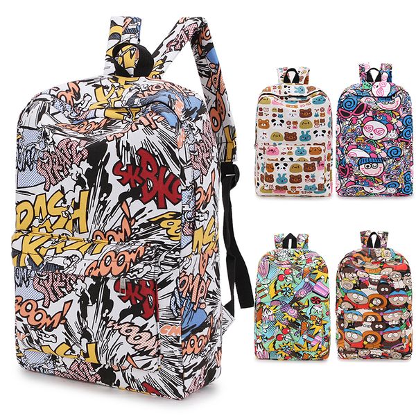 

new cartoon graffiti backpack women backpack students backpack women school bag girl boys female travel rucksack bagpack