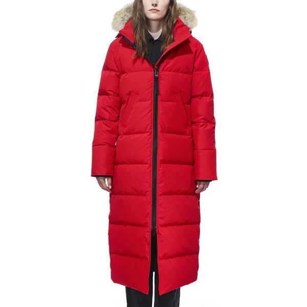 

енот меховой моды зимы женщин конструктора parka вниз куртки зимние пальто держать теплое пальто средней длины женщин пальто outerwe, Black