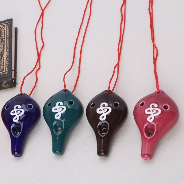 

новая новая 6 отверстие ocarina ceramic alto a c глазурь музыкальный инструмент флейта подарков