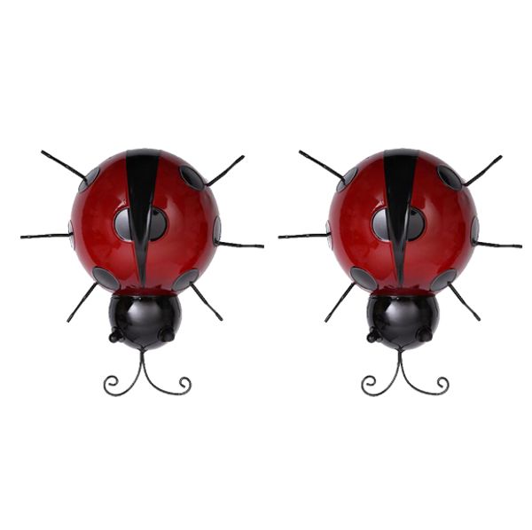 

2pack red ladybug insect ornament home garden decor wall hanging art craft
