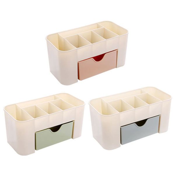 

cosmetic jewelry storage drawer durable plastic makeup brush box home office remote control lipstick holder