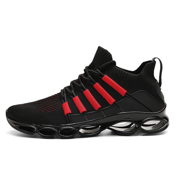 

shoes men sneakers new fishbone blade shoes for men big size 39-47# comfortable men's casual red bottom shoes chaussure homme 201125, Black