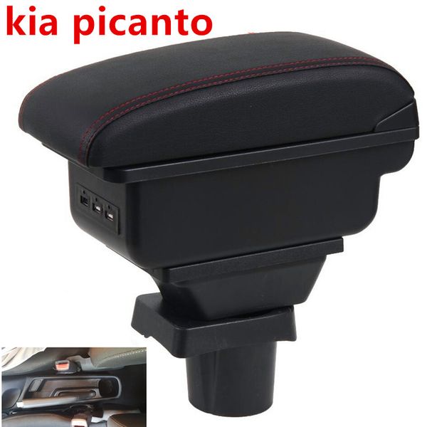 

for kia picanto armrest box central store content storage box armrest usb interface