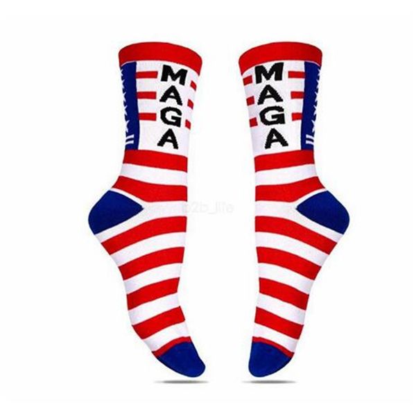 

president trump letter stockings striped stars us flag knit sports socks stockings hip hop maga sock streetwear dhl fj503, Pink;yellow