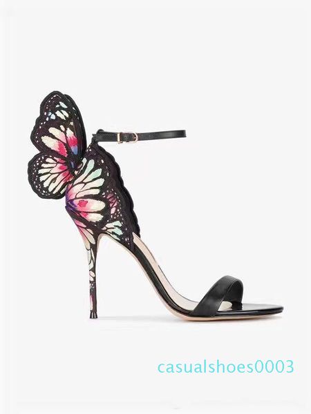 

sophia websterfor girl butterfly rhinestone wedding bridal pumps womens sandals with box size 42 c03, Black