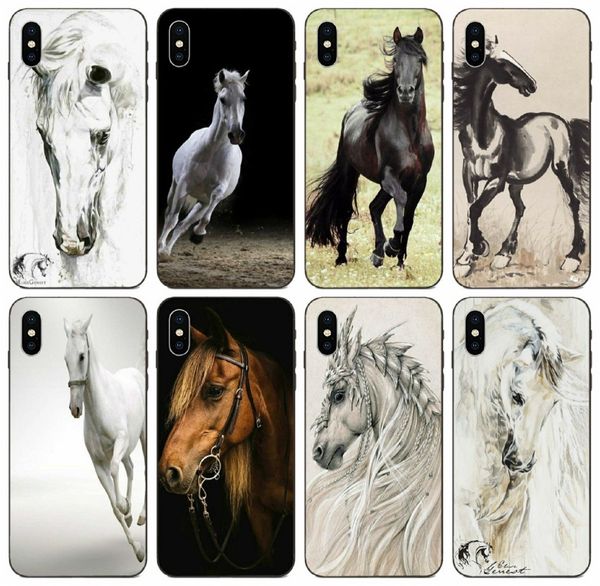 

tongtrade] лошадь животных печатный чехол для apple iphone 11 pro max xs 8s 7s 6s galaxy a8 plus huawei y5 prime htc one m7 1pcs 10шт case