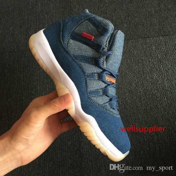 

high 11s 11 quality nrg denim ls blue jeans basketball shoes men 11 blue denim sneakers