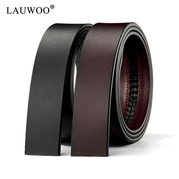 

lauwoo brand belt 100% pure cowhide belt strap no buckle genuine leather belts automatic buckle for men high quality, Black;brown