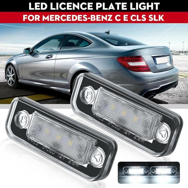 

2 pcs led license plate light for w203 5d w211 w219 r171 led license plate light bulb three lights with beads
