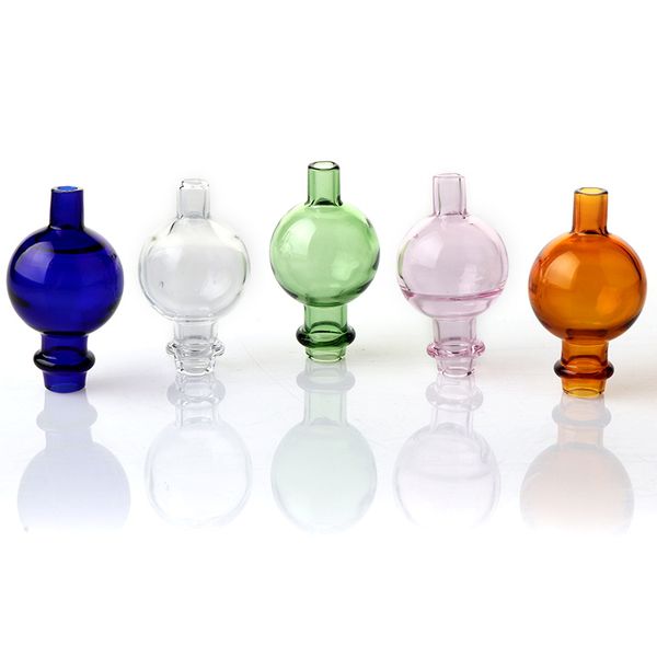 25mmOD Fumo di vetro Bubble Carb Cap con foro laterale per inserto sfera di quarzo Flat Top bordo smussato Quarzo Banger Chiodi Bong Tubi d'acqua