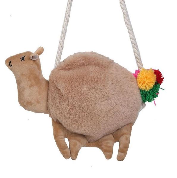 

designer-cute plush alpaca bag fashion cartoon doll bag lady shoulder messenger bag