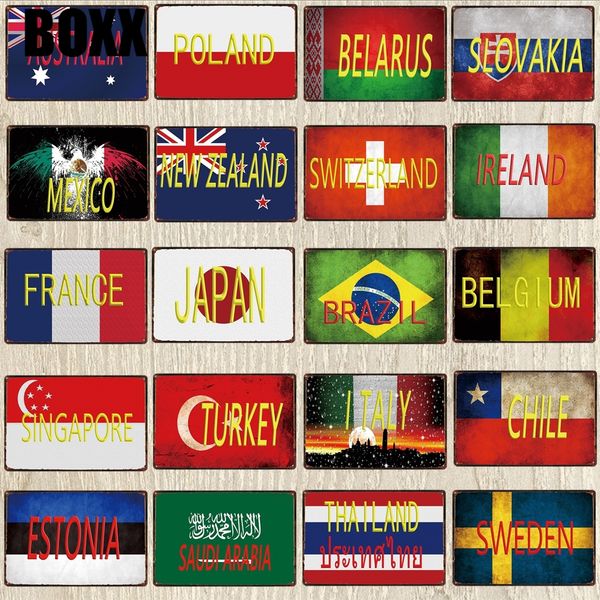 

thailand national flag plaque metal vintage tin sign travel souvenir for wall poster bar art home shop decor