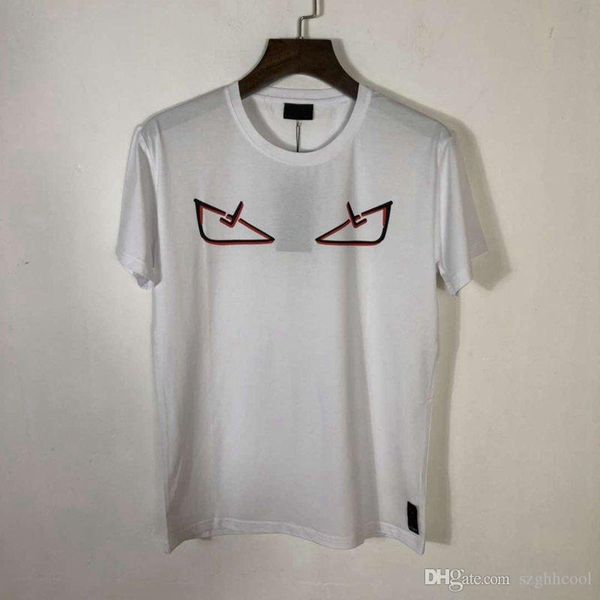 

19ss мужские дизайнерские футболки несколько изменчивых глаз печати большой размер хлопок мода тенденция дышащий стиль футболки, White;black