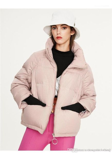 

bread coats teenager womens casual winter jacket fashion striped pattern womens parkas designer shorts styles, Black