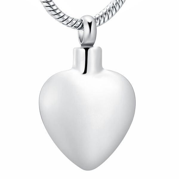

h8408 high polished silver stainless steel blank heart cremation urn pendant memorial ashes keepsake necklace for women men