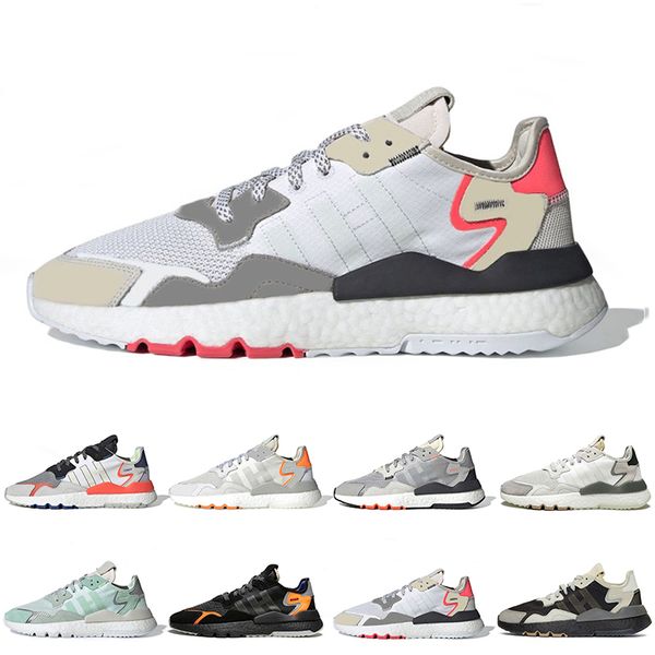 

мужские 2019 nite jogger тройной белый черный кроссовки конструктор 3m светоотражающие обувь ходьбе на открытом воздухе спортивные кроссовки