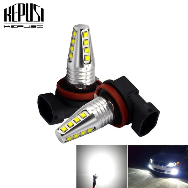 

2x h11 h8 led fog light bulb h9 auto car motor truck canbus error led bulbs driving lights drl lamp 12v 24v white