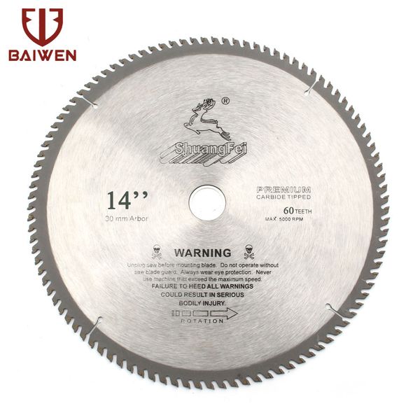

14" carbide tipped circular saw blade for wood/aluminum cutting 60 80 100 120 teeth