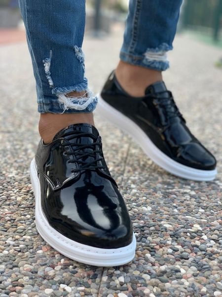 

chekich ch003 japanned leather bt black men shoes