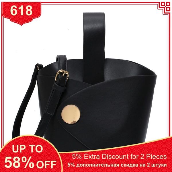 

2020 new pu leather women's designer handbag vintage fashion female tote bucket bag travel shoulder messenger bag