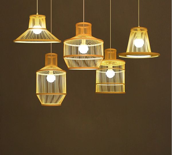 Japanese Style Bamboo Lamp Hotel Bamboo Rattan Pendant Lights