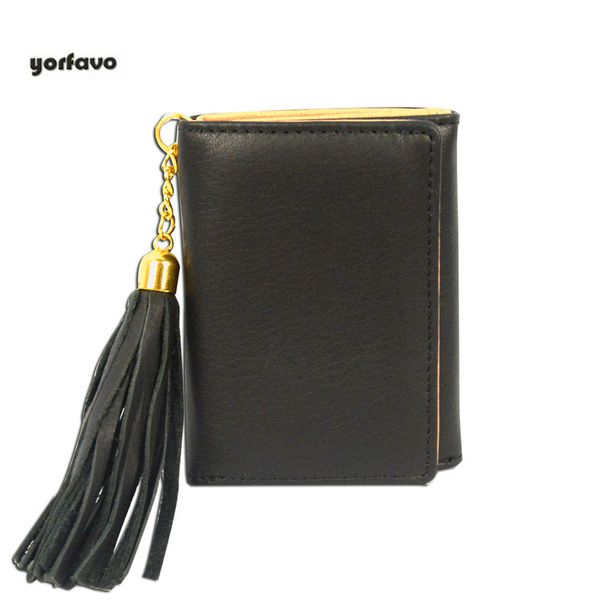 

genuine leather short wallet mens casual wallets leather short foldable wallet purse card holder tassel mini coin bag men, Red;black