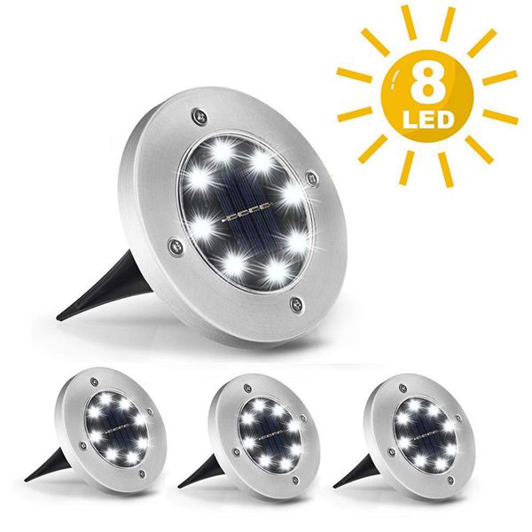 

8 светодиодов солнечный подземный свет открытый декоративное освещение gradient торшеры для yard деке пола украшение