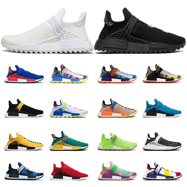 

human race hu trail pharrell williams x nerd men running shoes black white yellow blue red homecoming solar pack sports sneaker eur 36-47