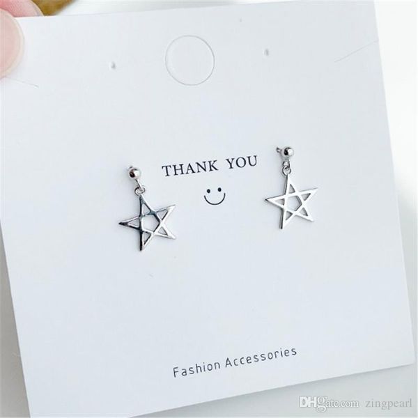 

pentagram серьга падения 925 серебряных сладкие звезды серьги sterling для женщин ухи ювелирных изделий небольшого подарок корейского стиля, Golden;silver